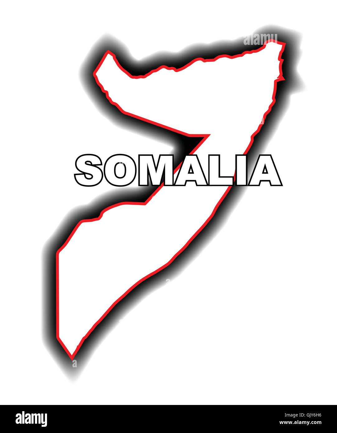 Mappa di contorno della Somalia Illustrazione Vettoriale
