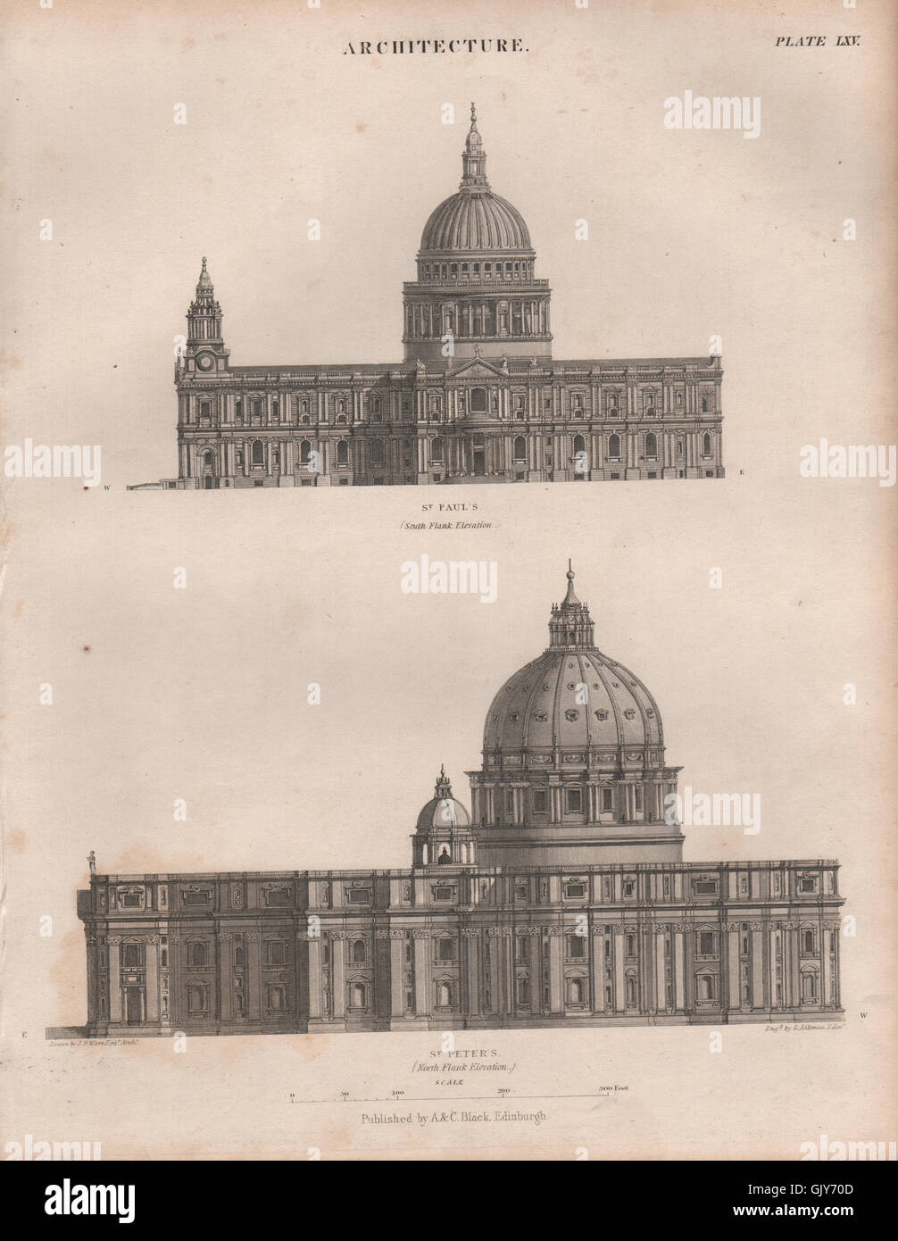 Cattedrale di San Paolo (Fianco Sud di elevazione); San Pietro, Roma (Nord), 1860 Foto Stock