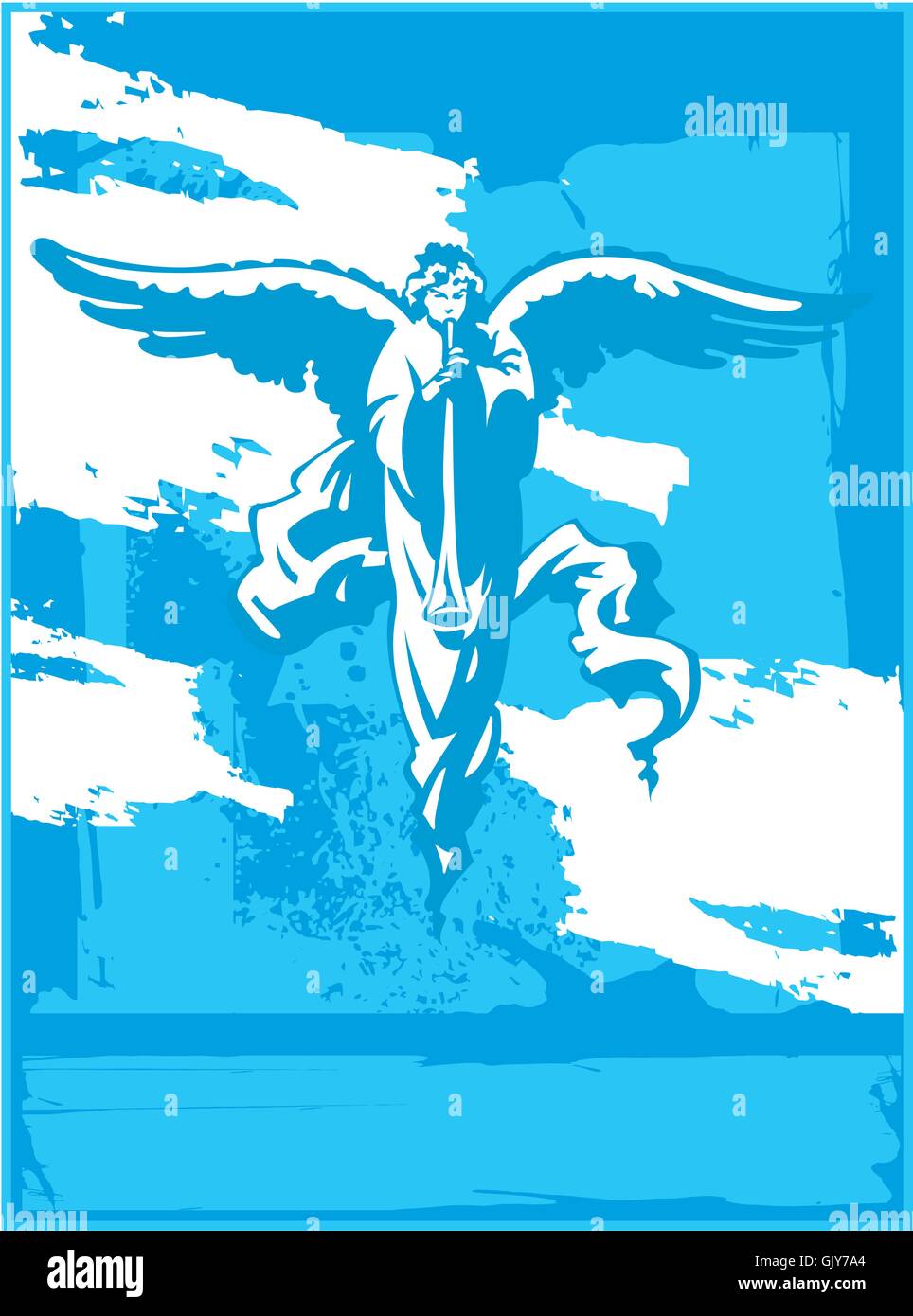 Angelo blu Illustrazione Vettoriale