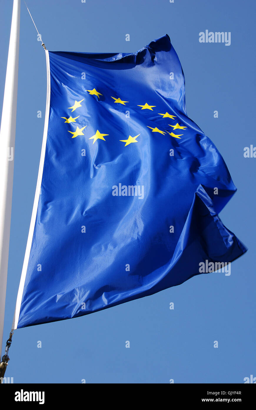 L'Europa blu bandiera Foto Stock
