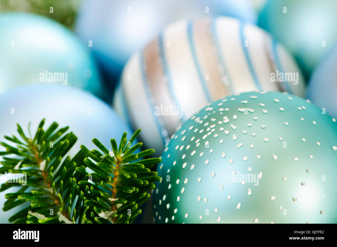 Blu decorazioni di Natale Foto Stock