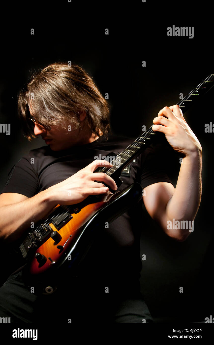 Uomo della chitarra Foto Stock