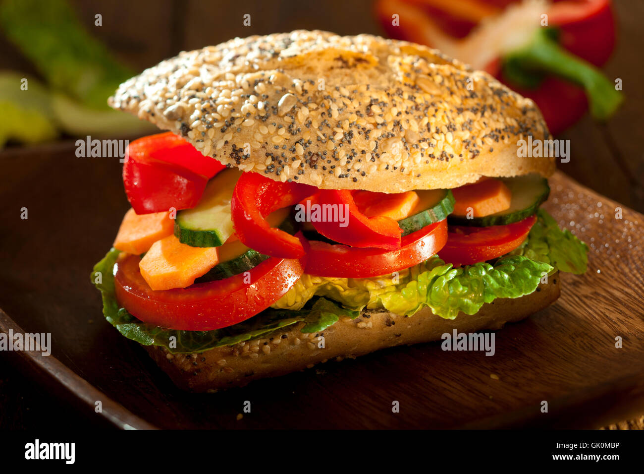 Pane vegetariano crudo vegetale alimentare Foto Stock