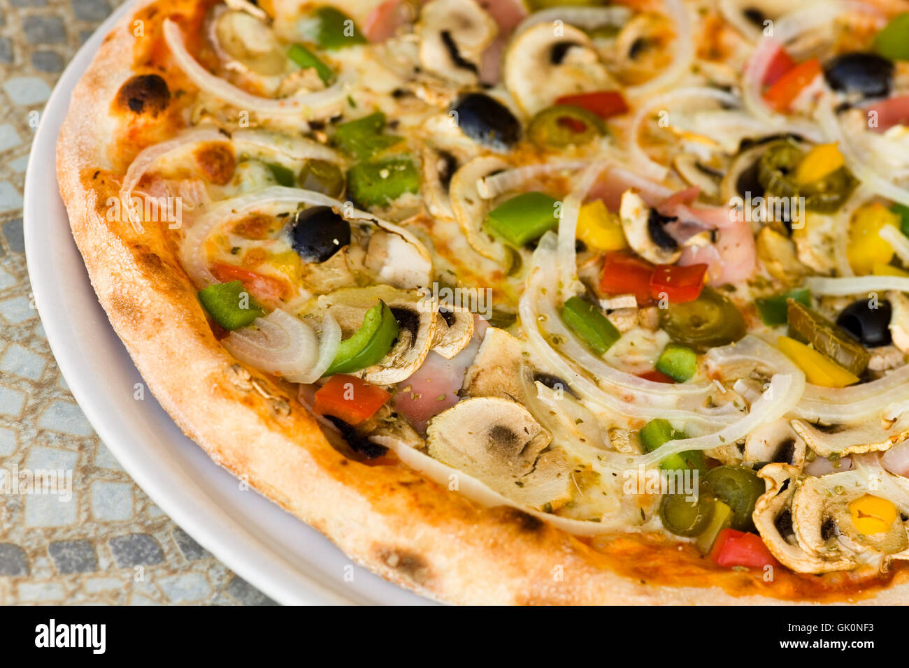 Onion Pizza fungo Foto Stock