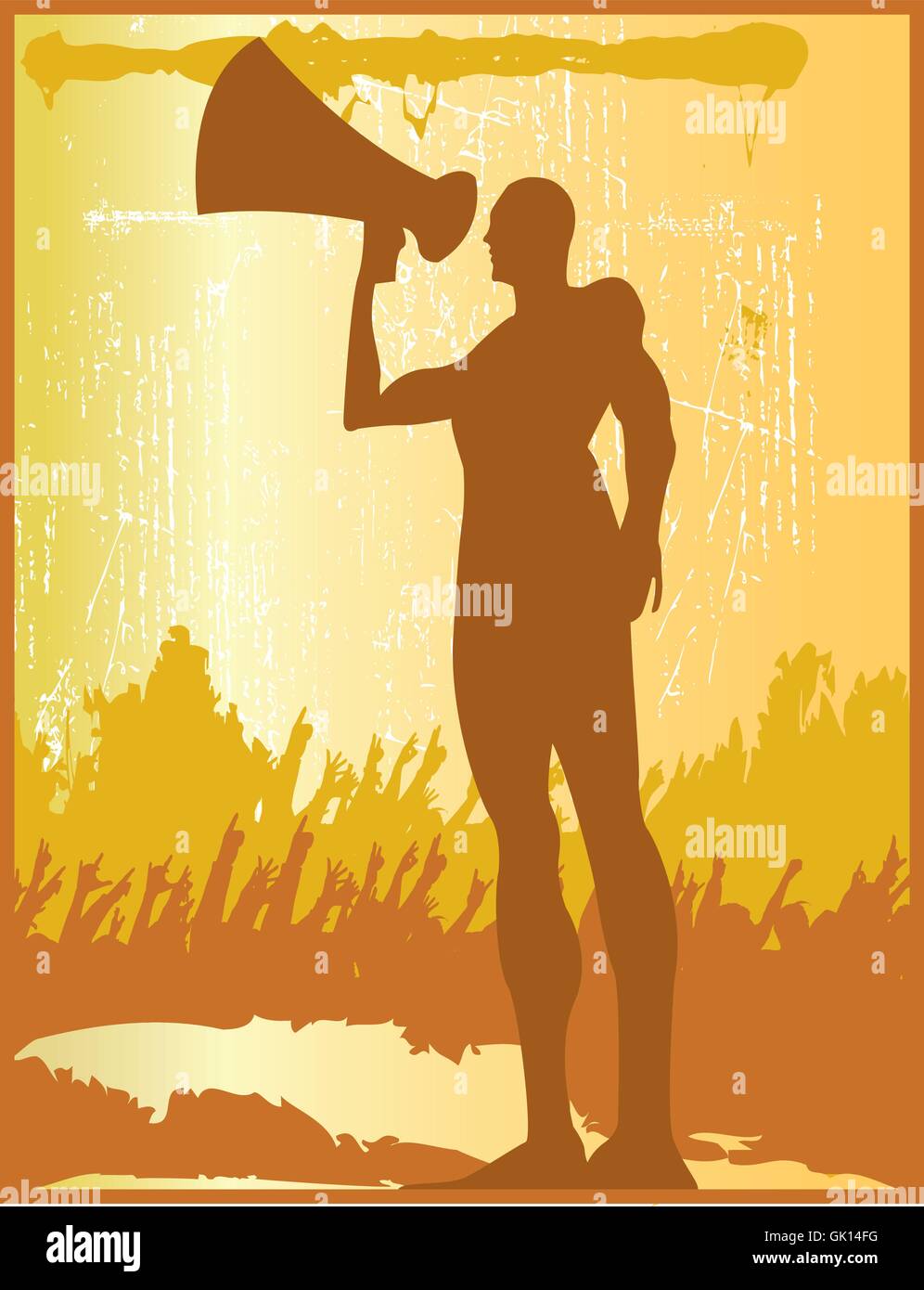 Uomo del megafono Illustrazione Vettoriale