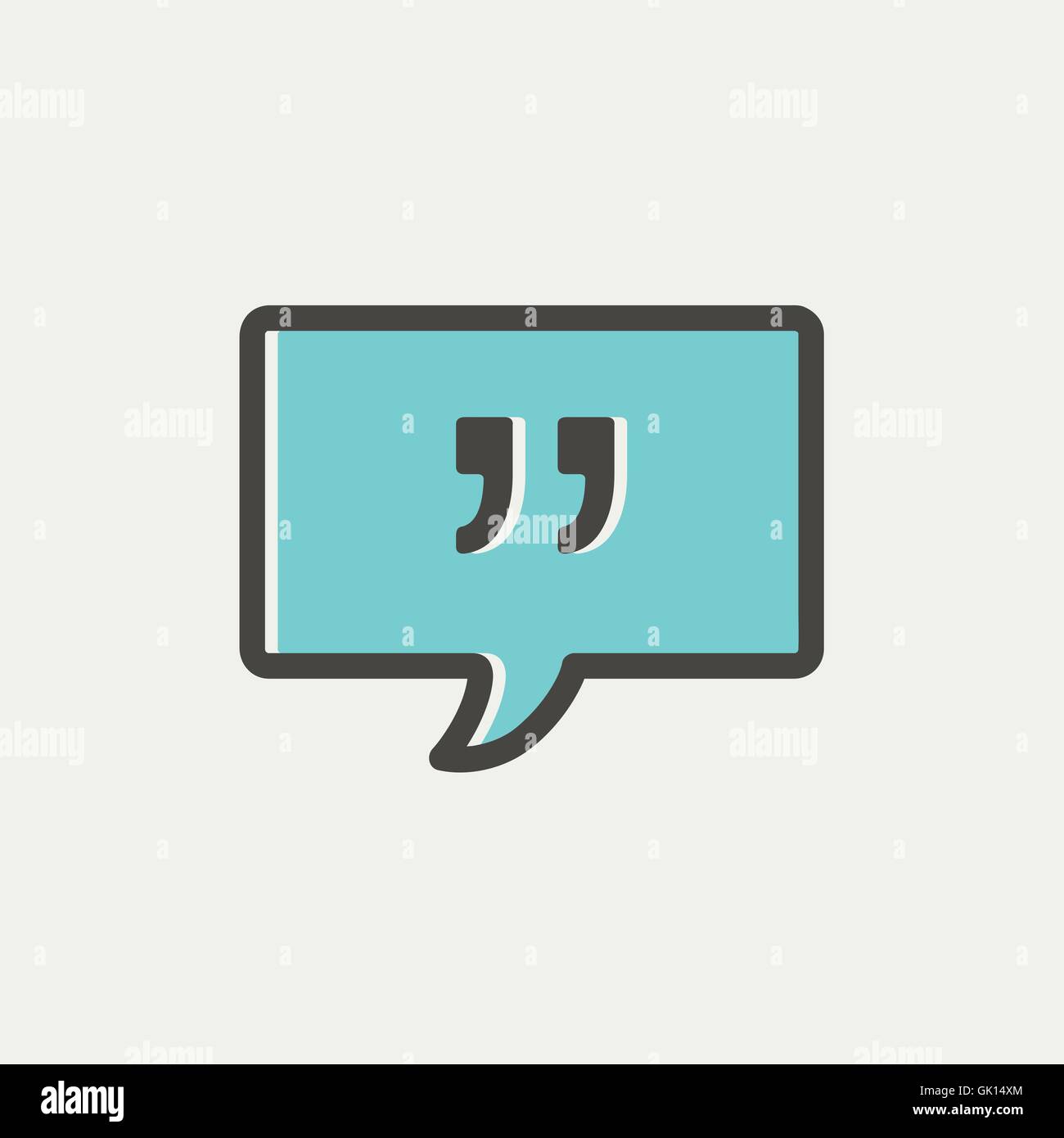 Discorso bolla con simboli di punteggiatura sottile Icona di linea Illustrazione Vettoriale