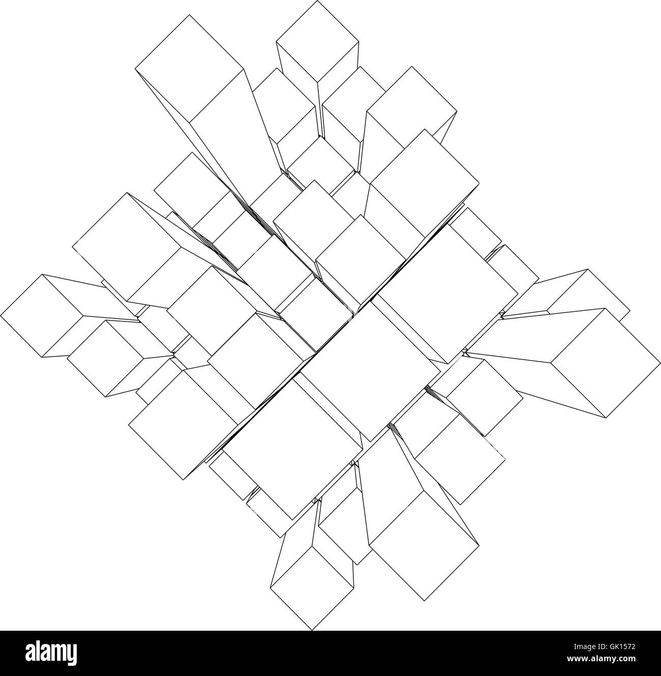 Illustrazione Vettoriale di 3d cubi Illustrazione Vettoriale