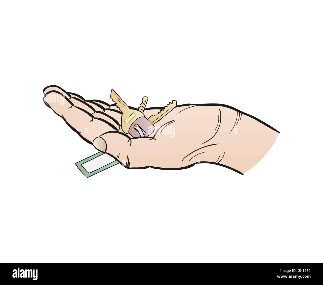 Mano umana e le chiavi Illustrazione Vettoriale
