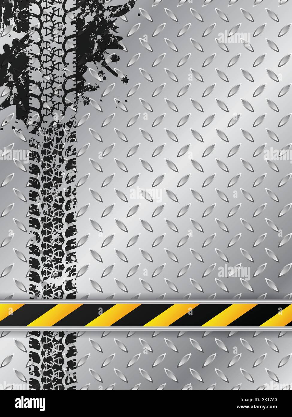 Brochure industriale con pneumatici via e barra a strisce Illustrazione Vettoriale