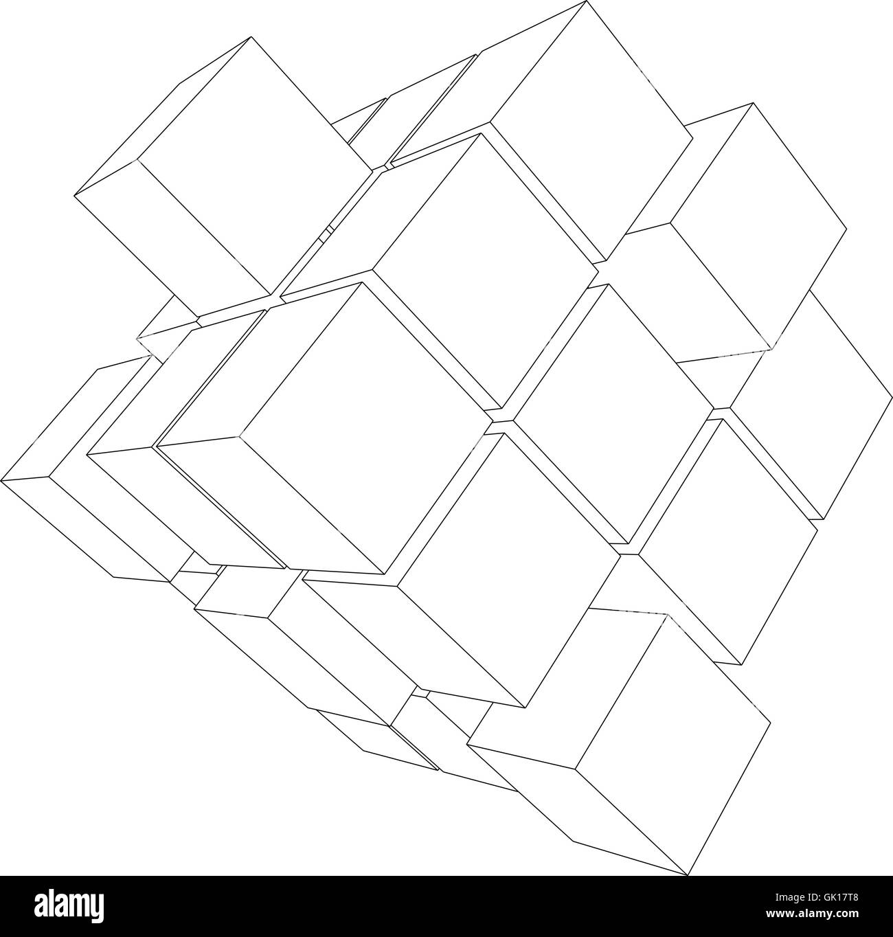 Illustrazione Vettoriale di 3d cubi Illustrazione Vettoriale