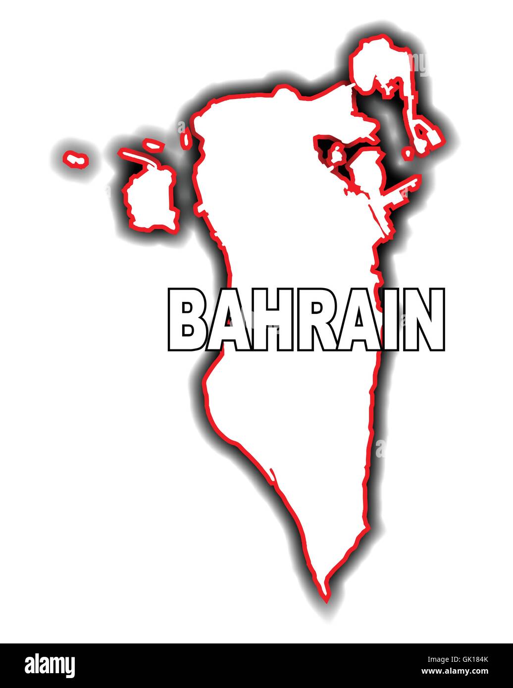 Mappa di contorno di Bahrain Illustrazione Vettoriale