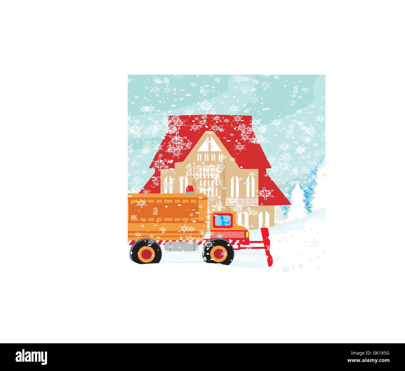 Spartineve durante il funzionamento. Illustrazione Vettoriale