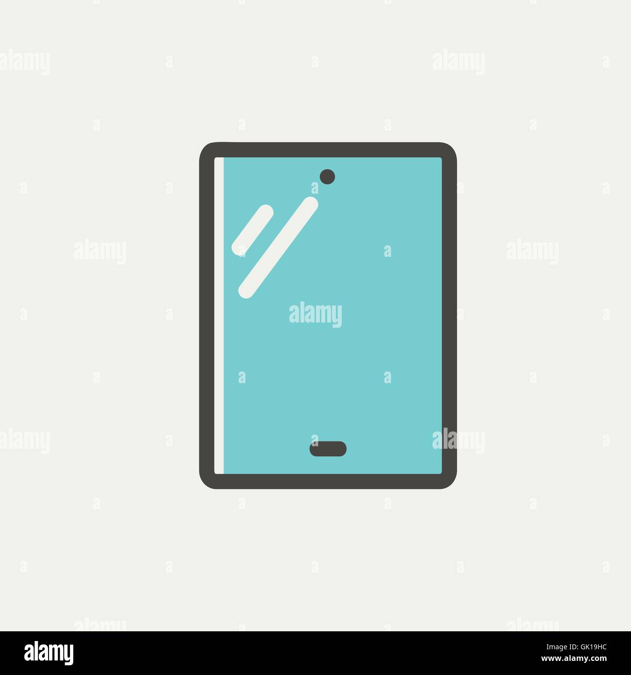 Touch screen tablet sottile Icona di linea Illustrazione Vettoriale