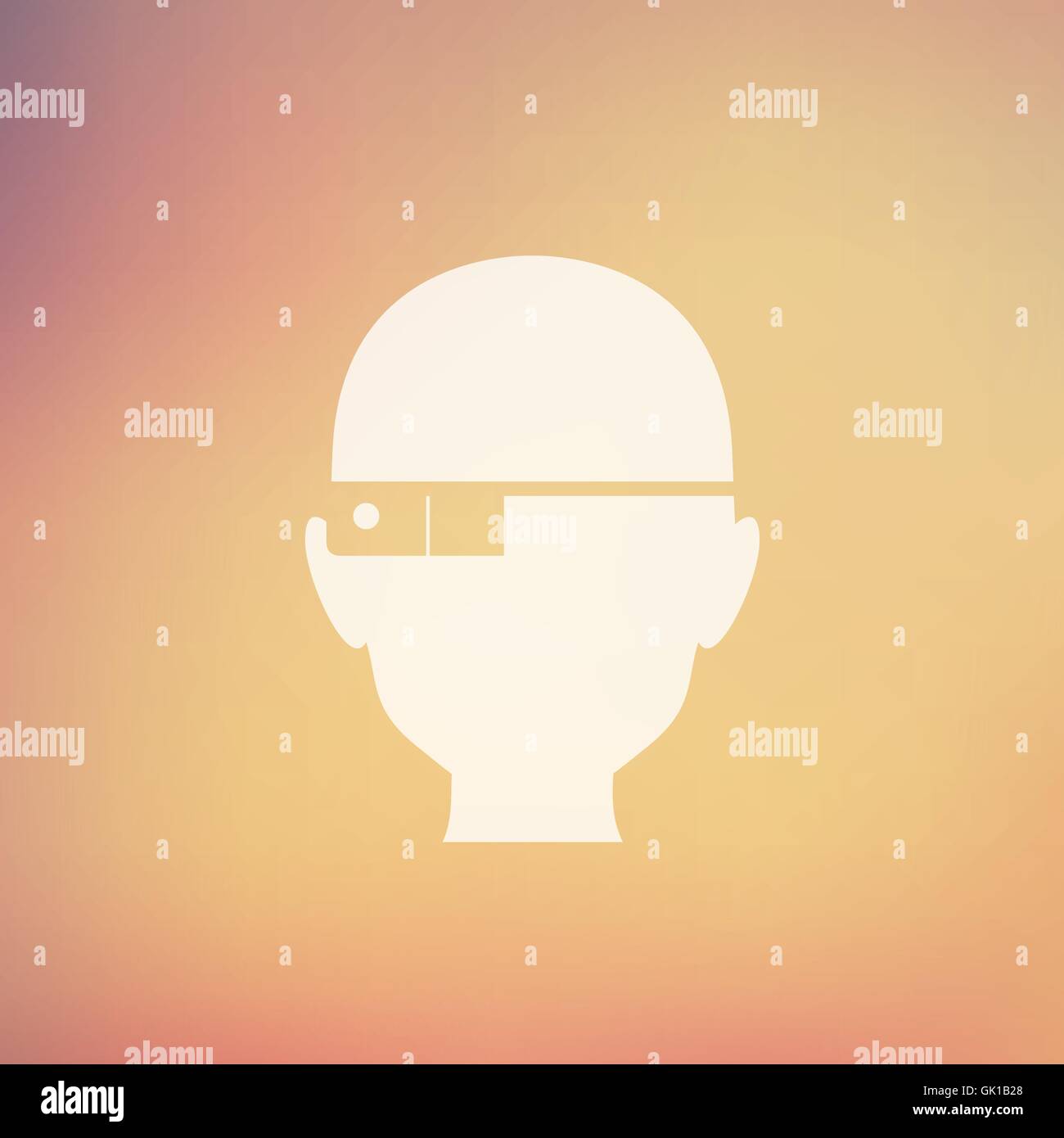 Uomo calvo nel piatto icona di stile Illustrazione Vettoriale