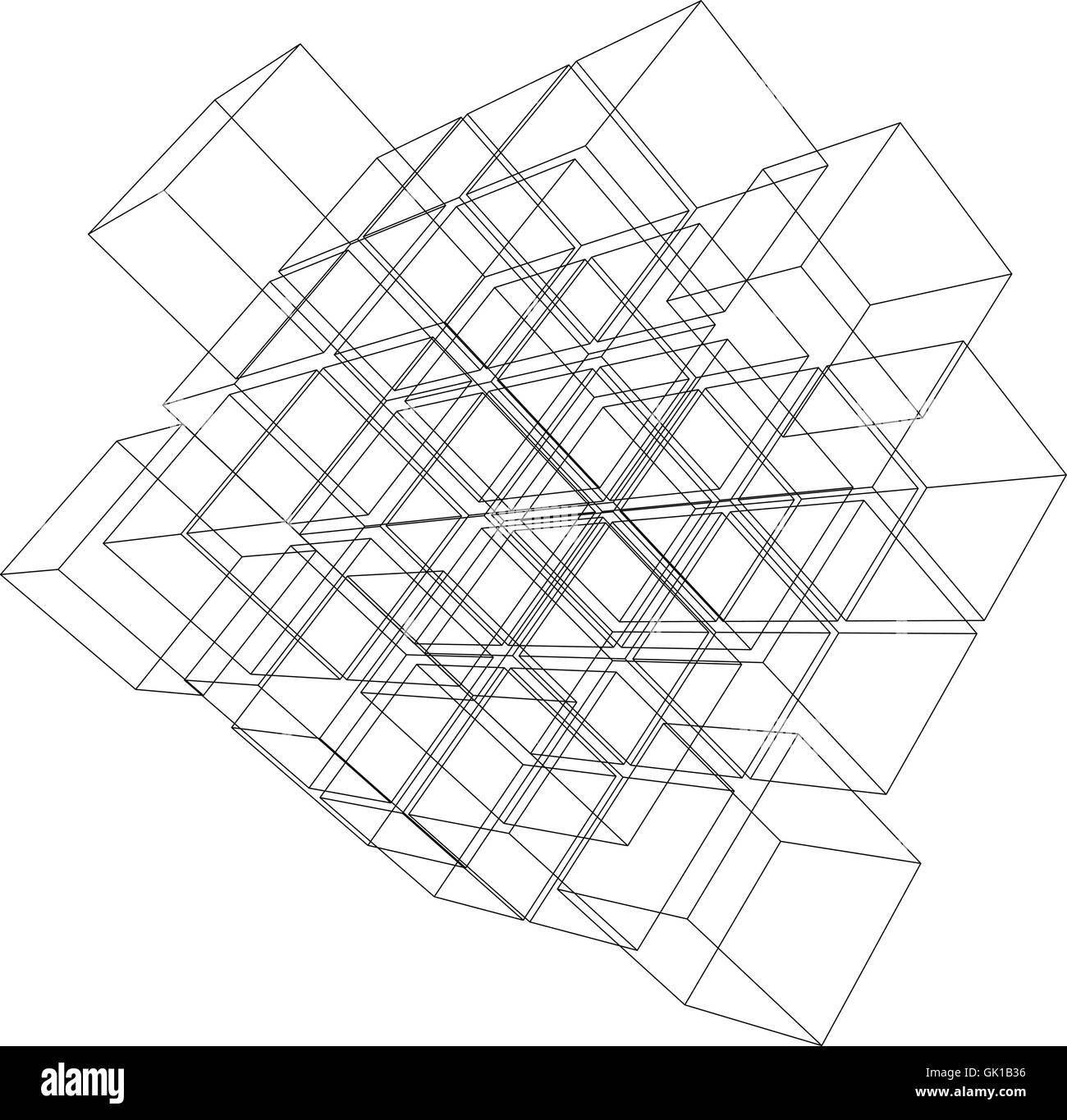 Illustrazione Vettoriale di 3d cubi Illustrazione Vettoriale