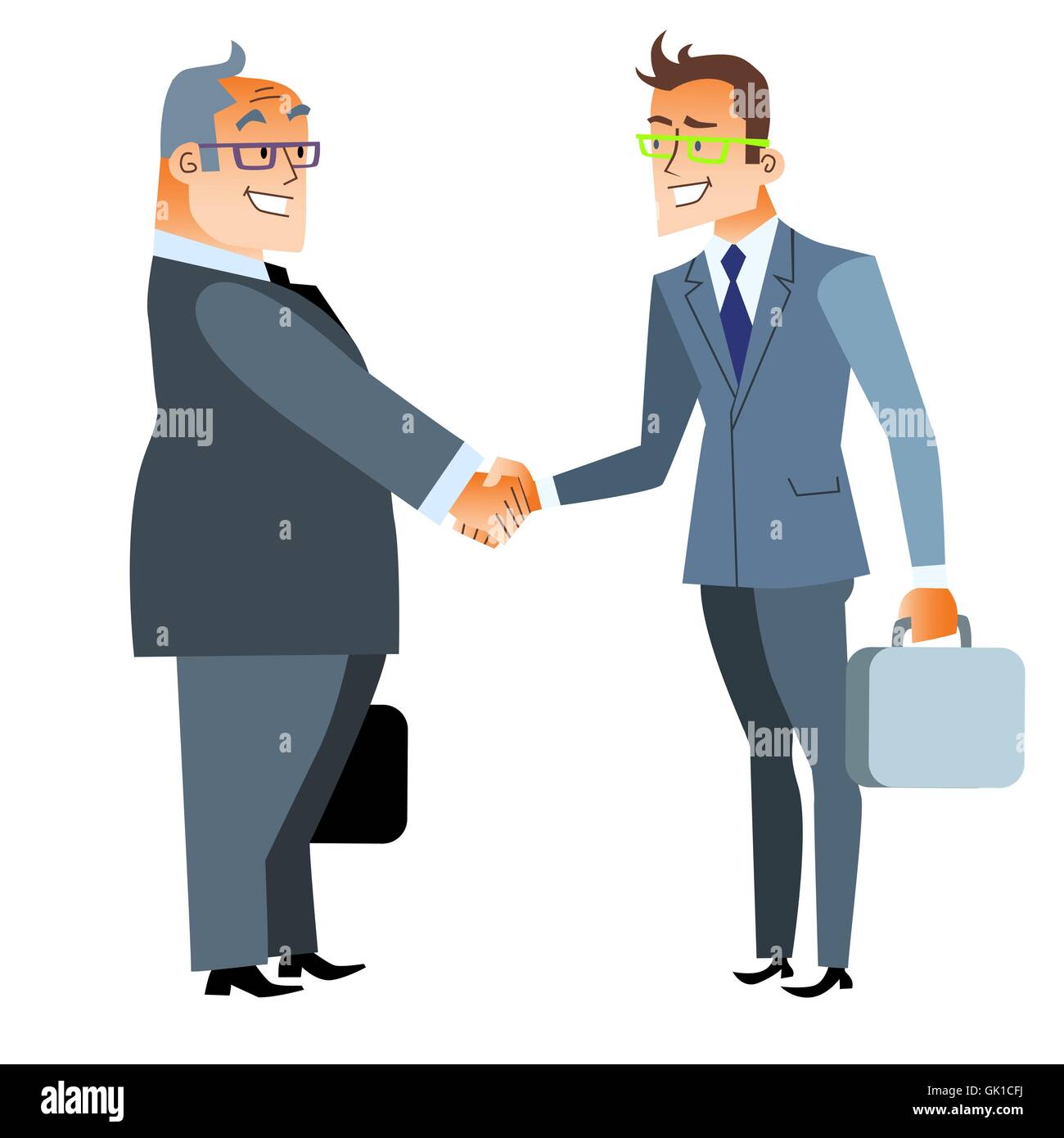 Handshake business deal. Finanza e contratto Illustrazione Vettoriale