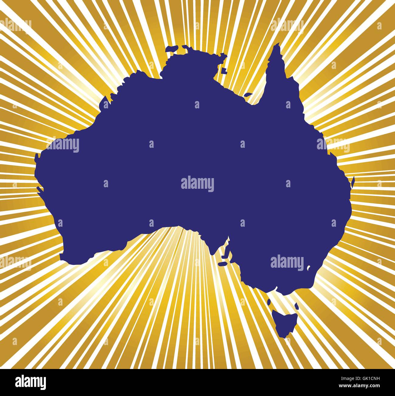 Australia Golden Silhouette Illustrazione Vettoriale