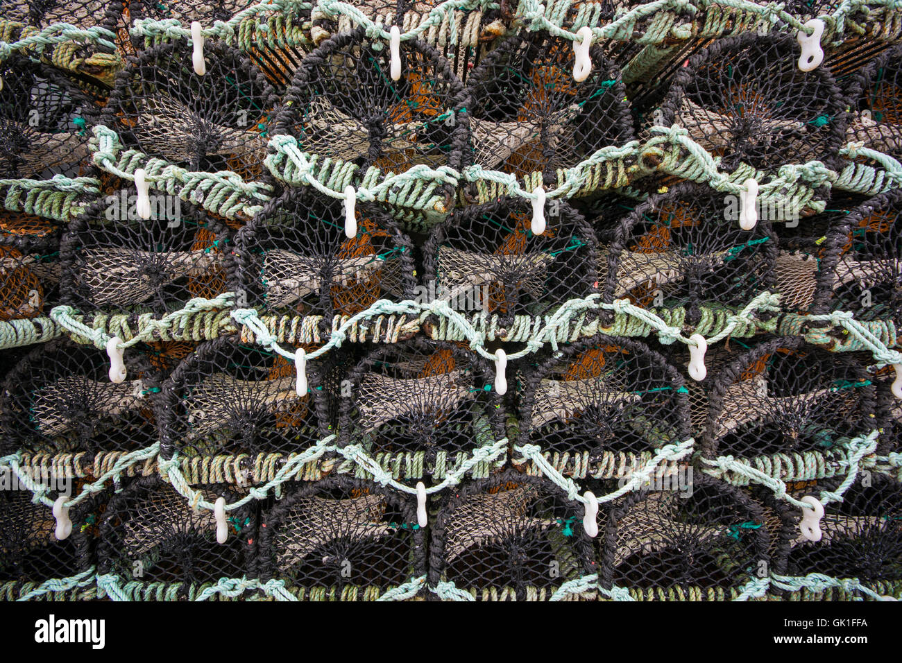 Parete di lobster pot Foto Stock