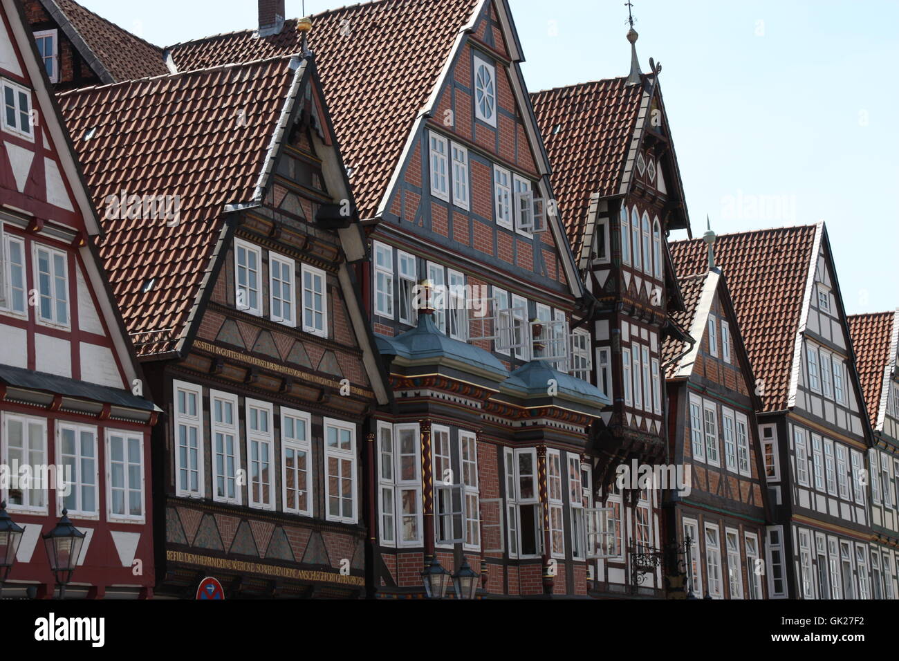 Città vecchia di frame facciata di lavoro Foto Stock