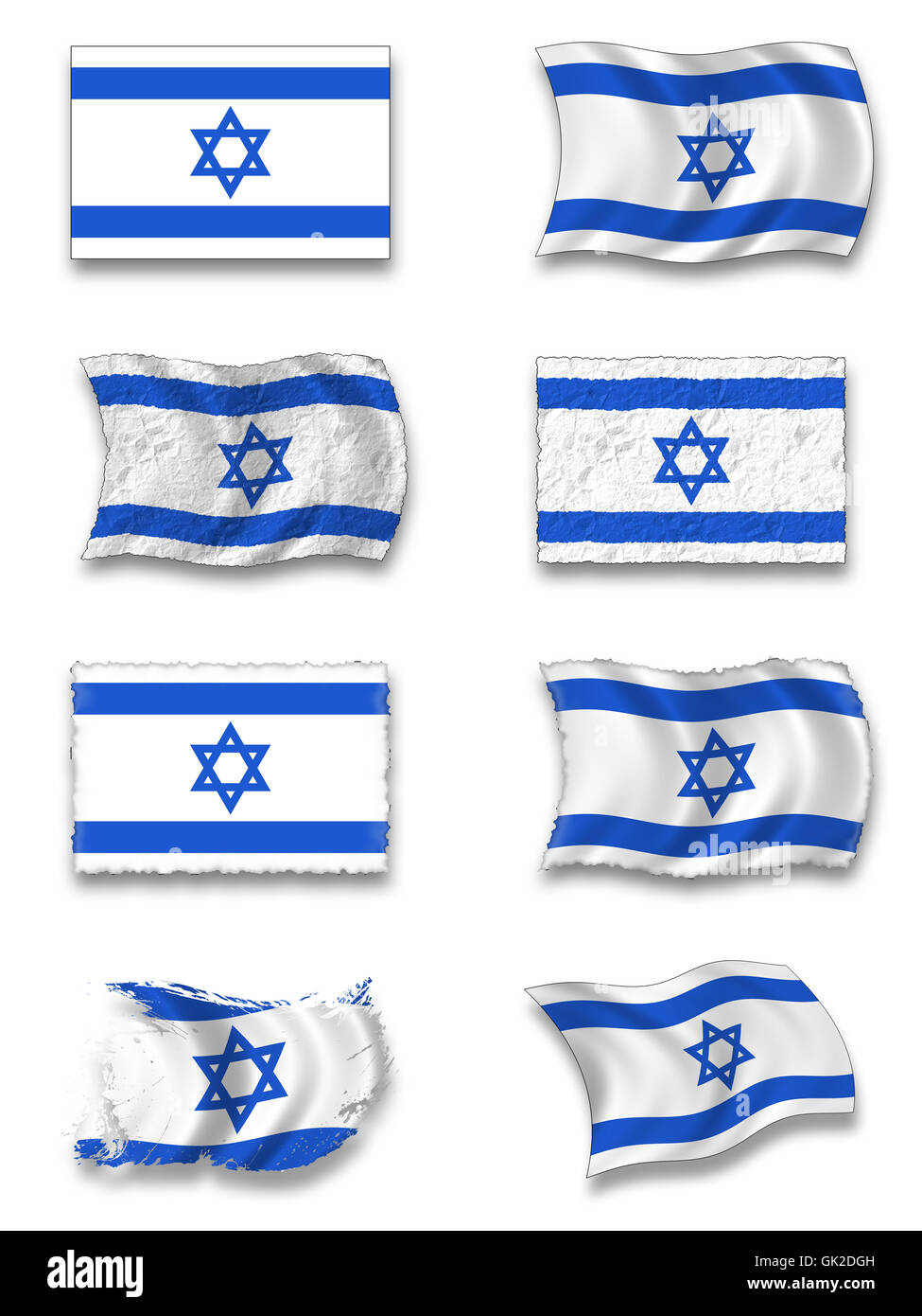 Bandiera nazionale di Israele Foto Stock