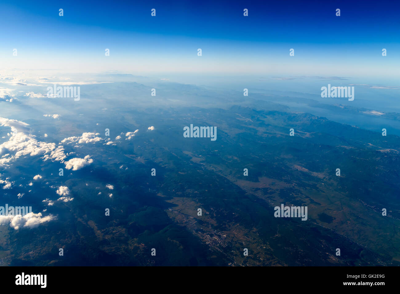 Alta Altitudine Foto del Pianeta Terra orizzonte Foto Stock