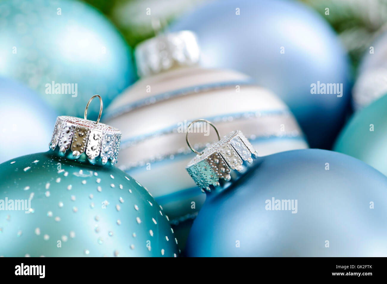 Blu decorazioni di Natale Foto Stock