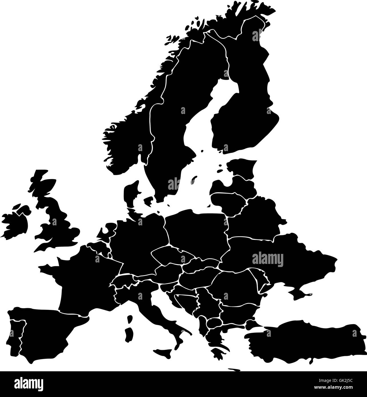 Europa illustrazione mappa Foto Stock