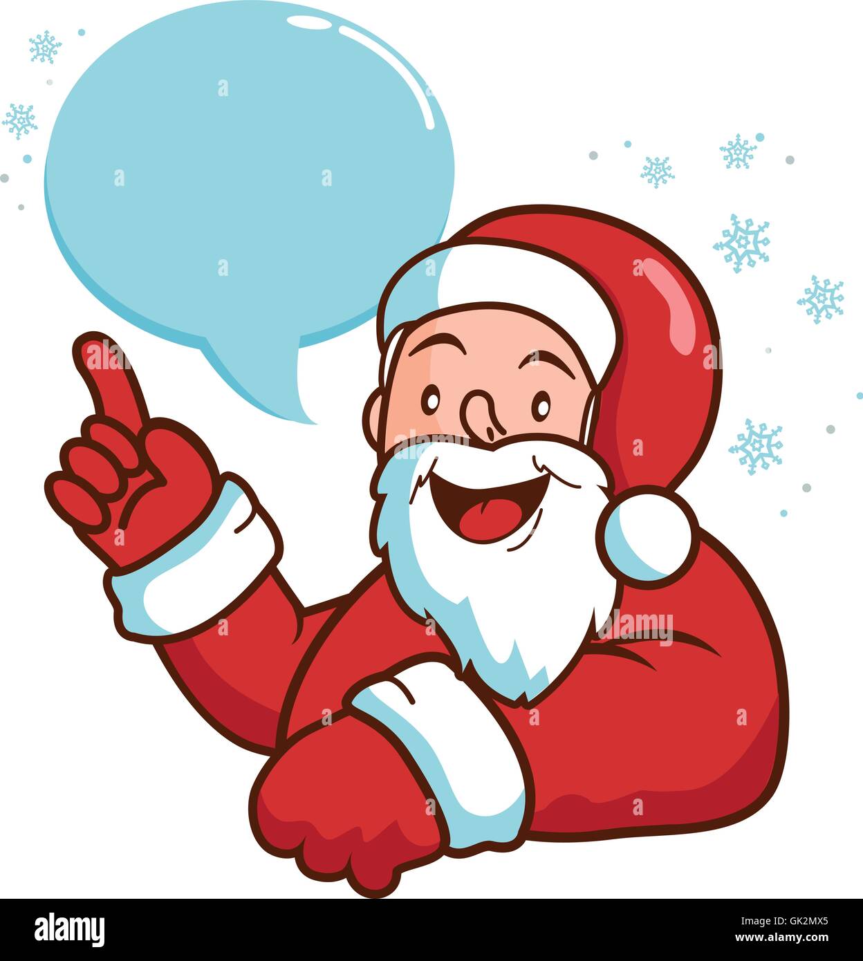 Santa con discorso bolla. Illustrazione Vettoriale