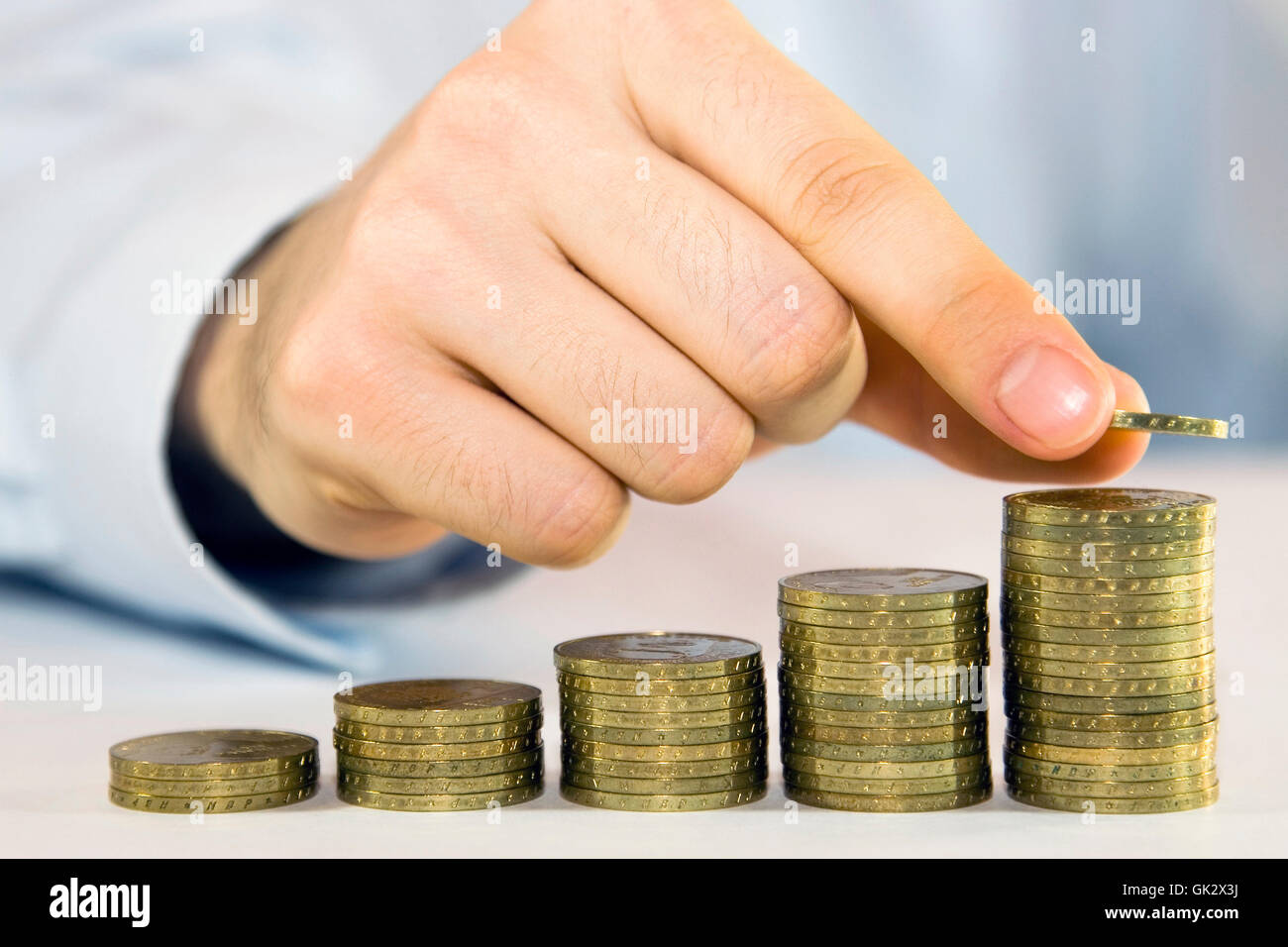 Le monete in valuta finanza Foto Stock