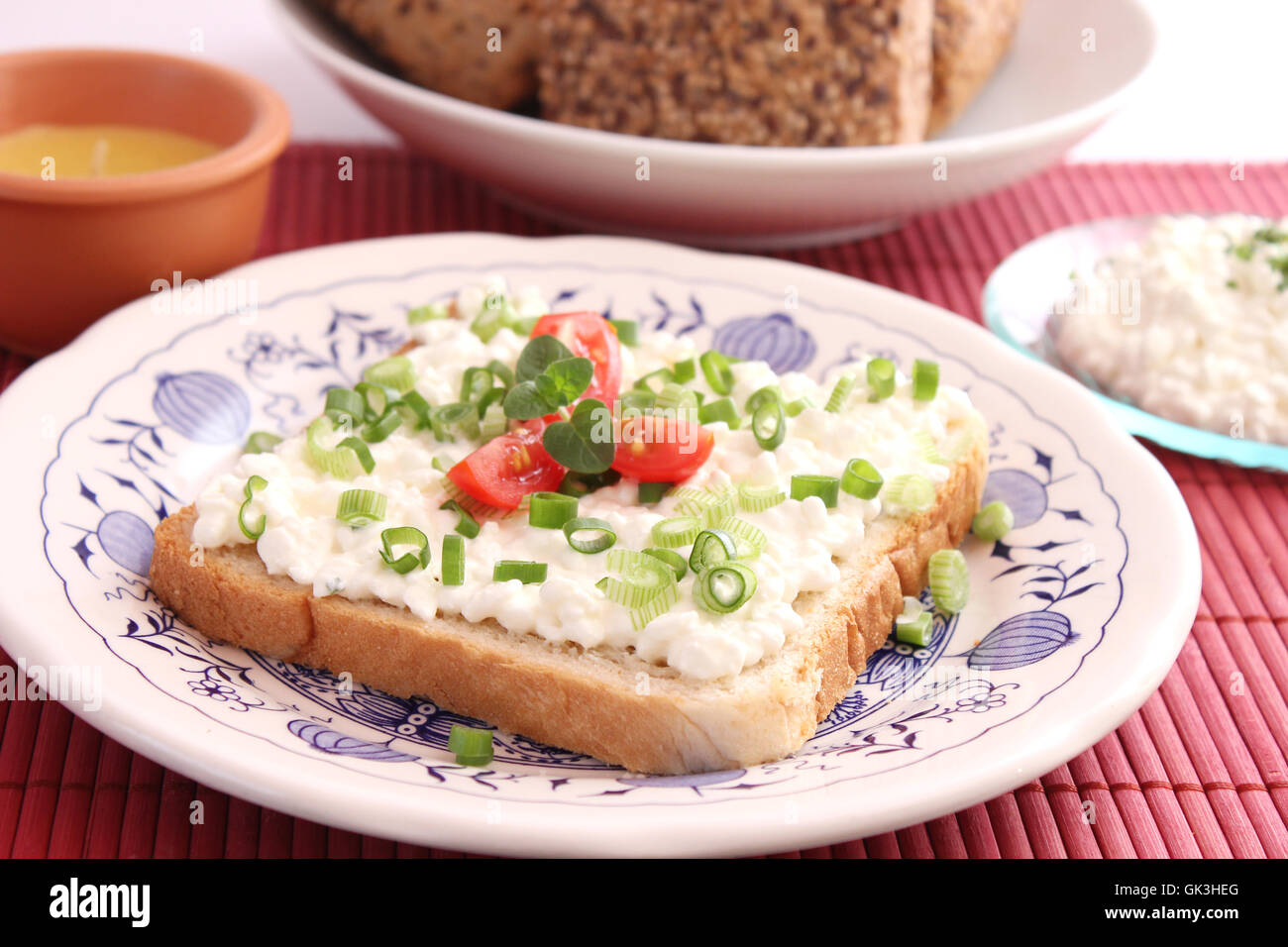 Pane tostato formaggio Foto Stock