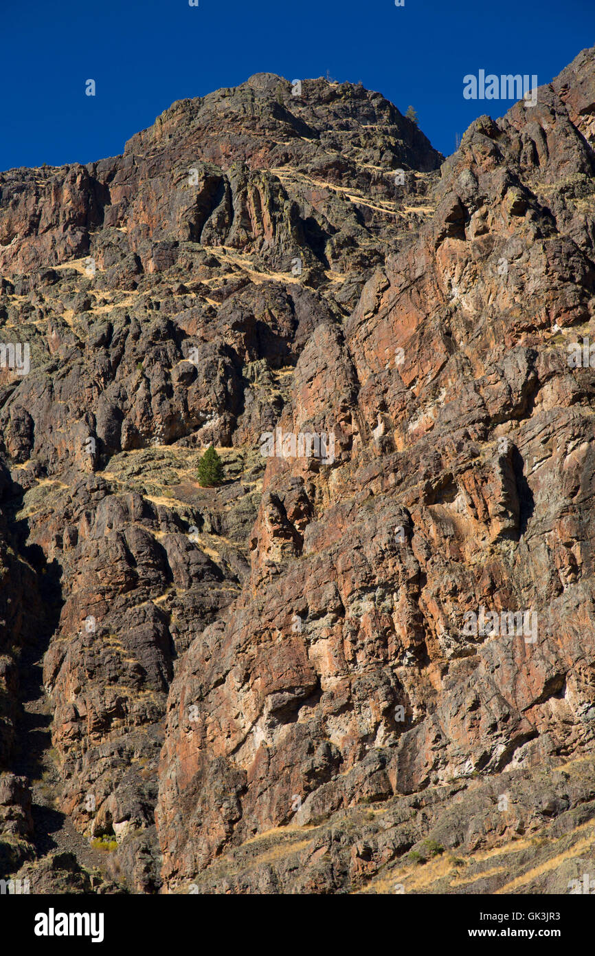 Scogliere da Deep Creek scalinata Trail, Hells Canyon sette demoni Scenic Area, Payette National Forest, Idaho Foto Stock
