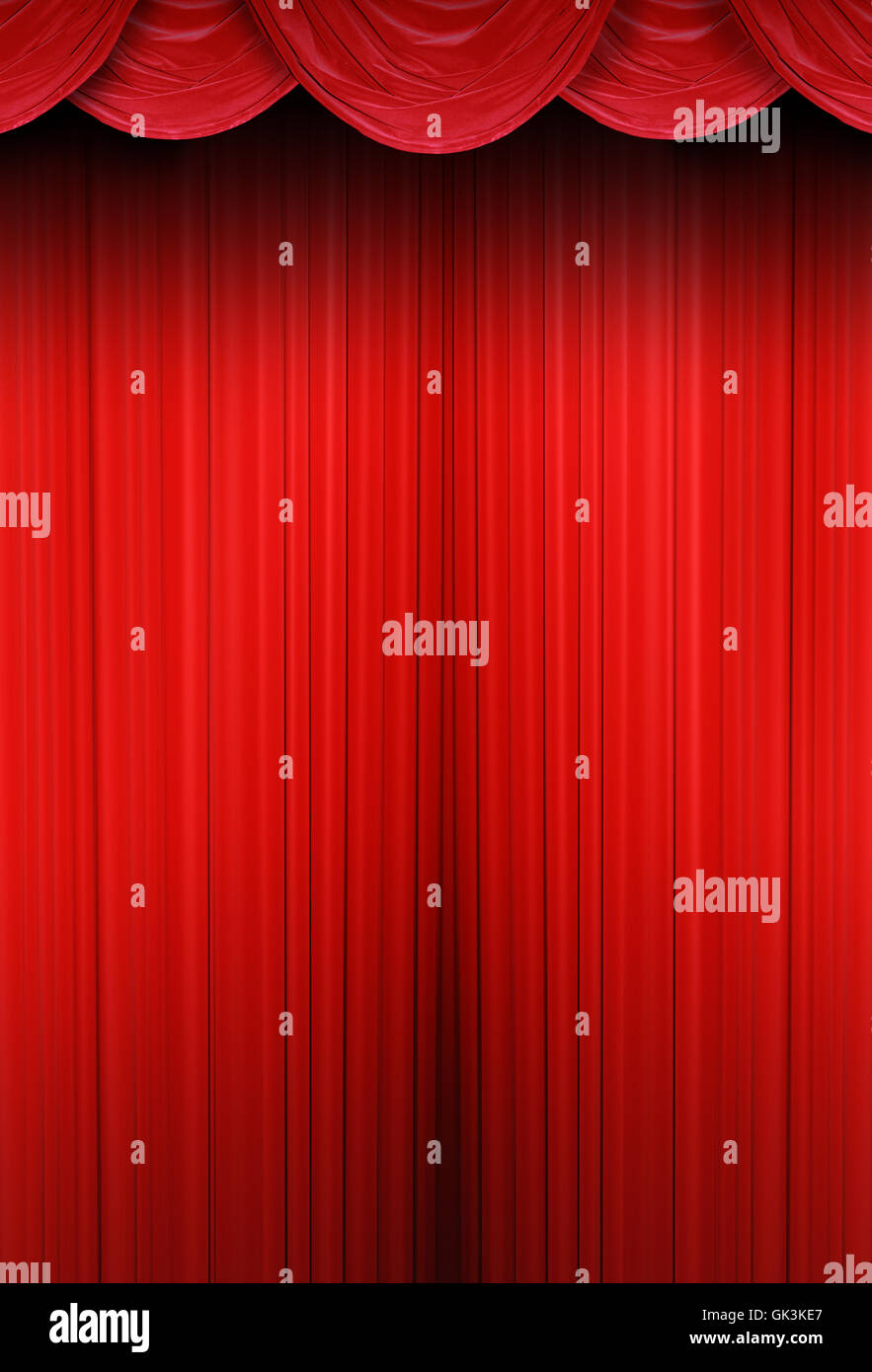 Teatro tende di panno rosso Foto Stock