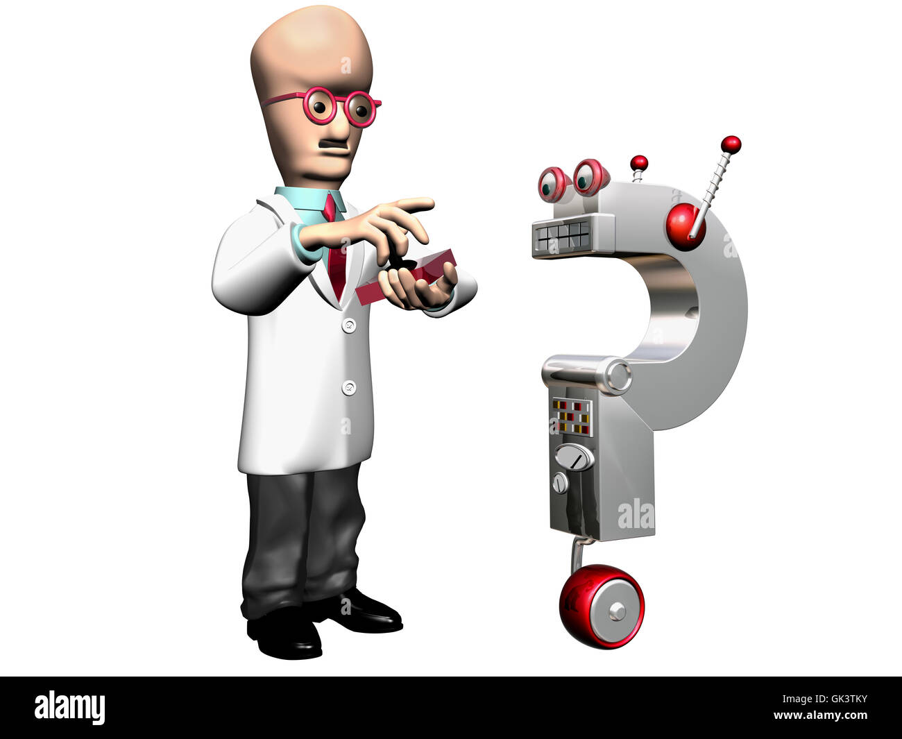 La scienza assistant cartoon Foto Stock