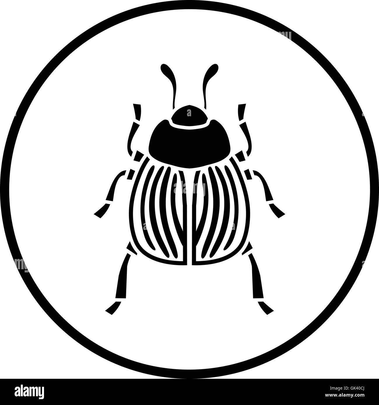 Colorado beetle icona. Cerchio sottile design. Illustrazione Vettoriale. Illustrazione Vettoriale