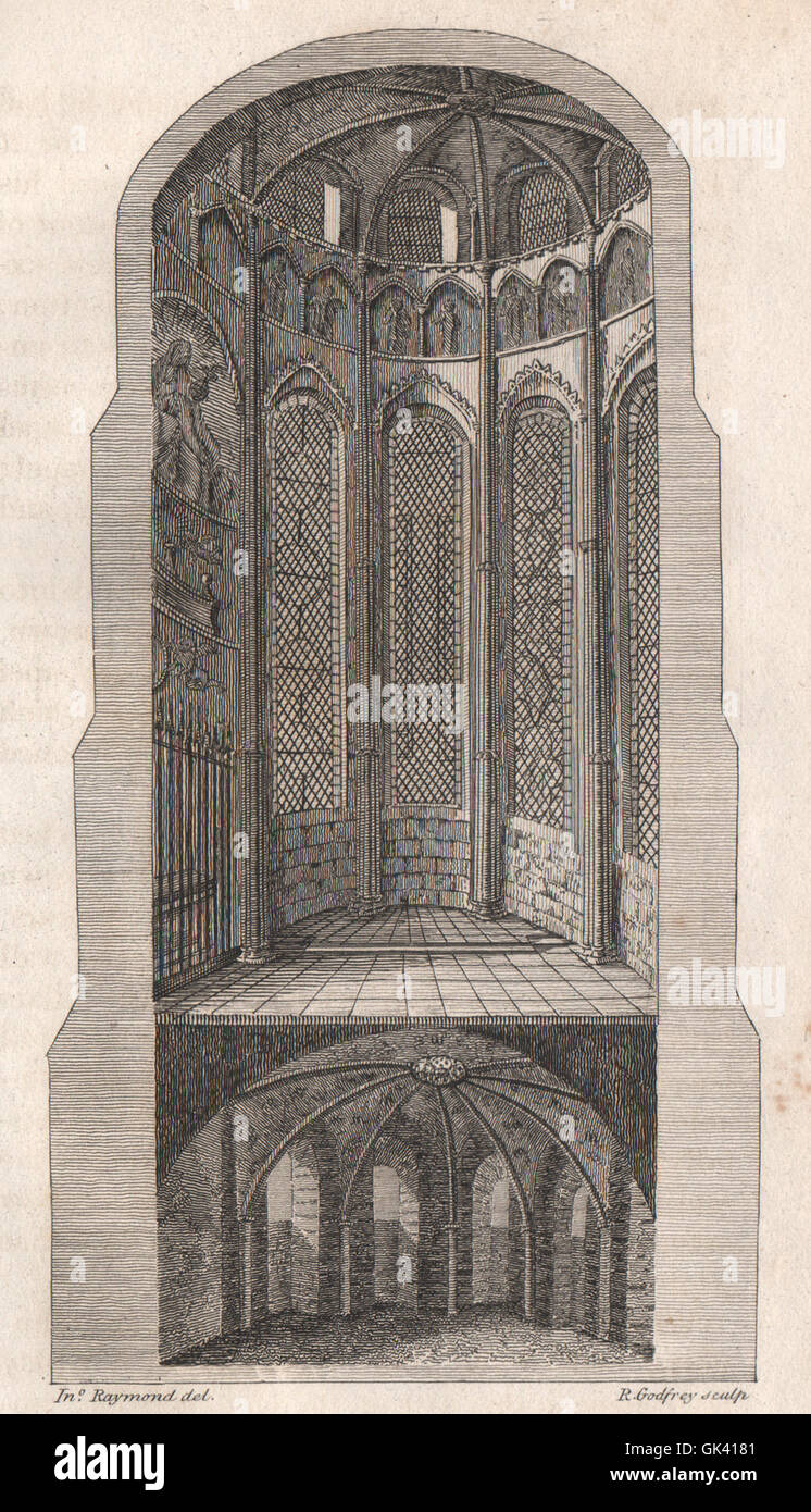 La Cattedrale di Canterbury. "Becket corona della tomba e'. Torre della Corona. GOSTLING, 1825 Foto Stock