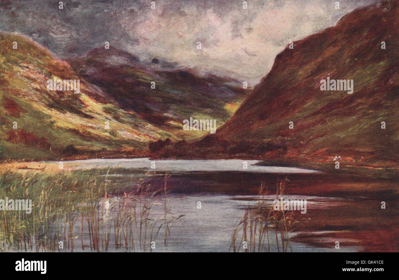 'Delphi Lough' da Francesco Silvestro Walker. Irlanda, antica stampa 1905 Foto Stock