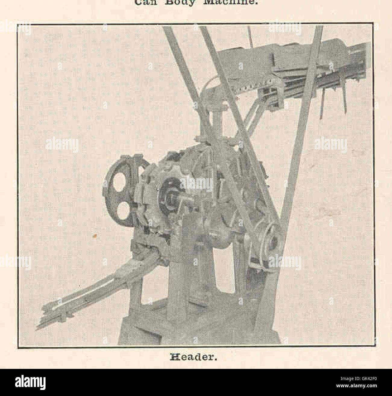 L'intestazione di United CAN Company, un produttore di prodotti in scatola, fornisce una panoramica sul processo di confezionamento e conserve industriale. Questa società è nota per la produzione di conserve di qualità destinate alla distribuzione su vasta scala. Foto Stock
