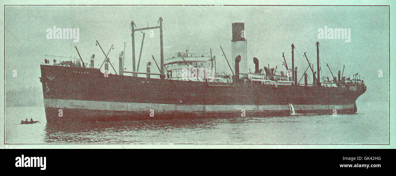 44378 vaporizzatore Teucer, gestito dalla Ocean Steamship Co una delle cinque navi gemelle in esecuzione dal British Columbia e Puget Sound porte via Foto Stock