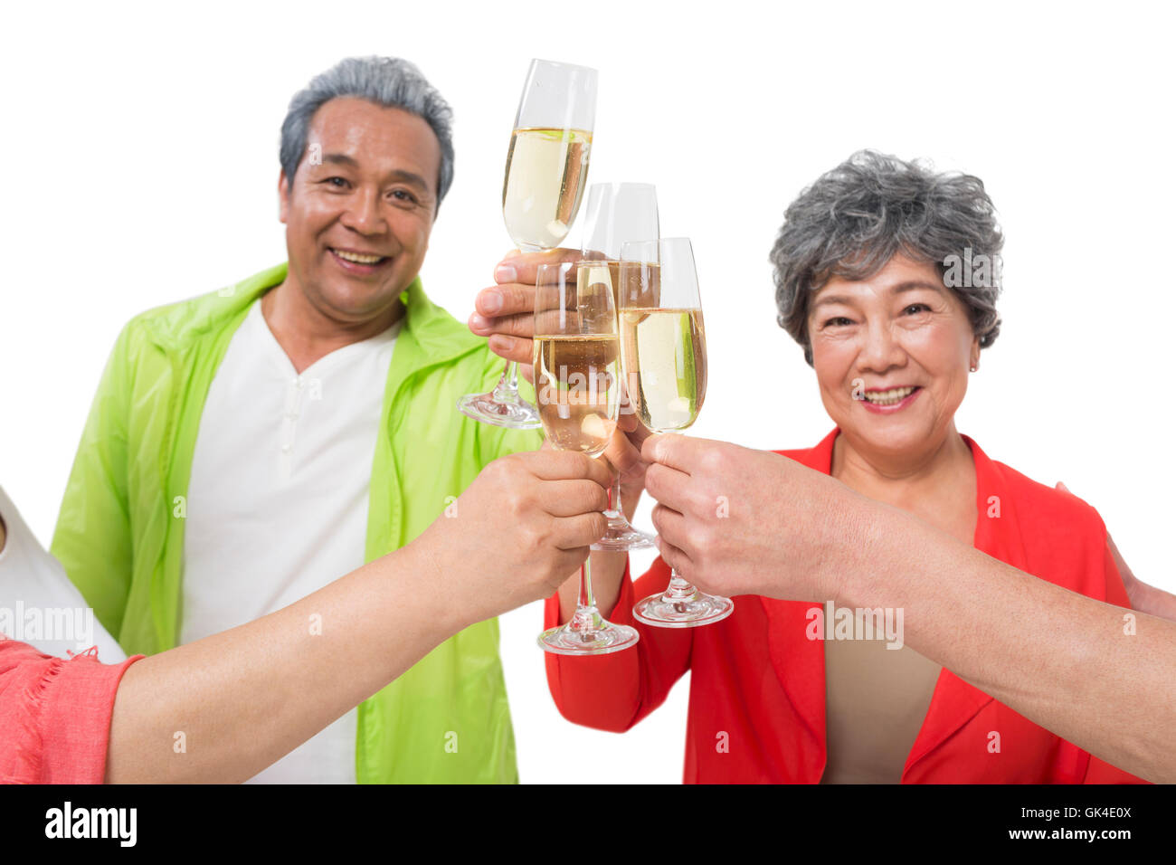 Felice anziani corsa all'aperto Foto Stock