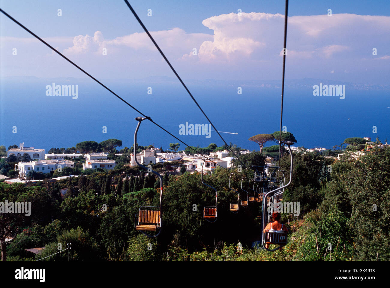 2004, Capri, Italia --- in seggiovia da Anacapri al Monte Solaro --- Image by © Jeremy Horner Foto Stock