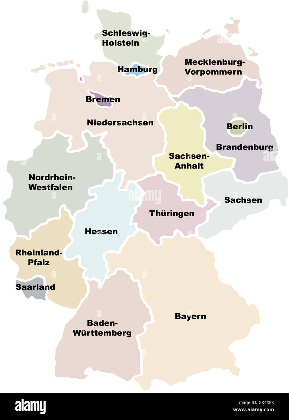 Mappa di Germania Foto Stock