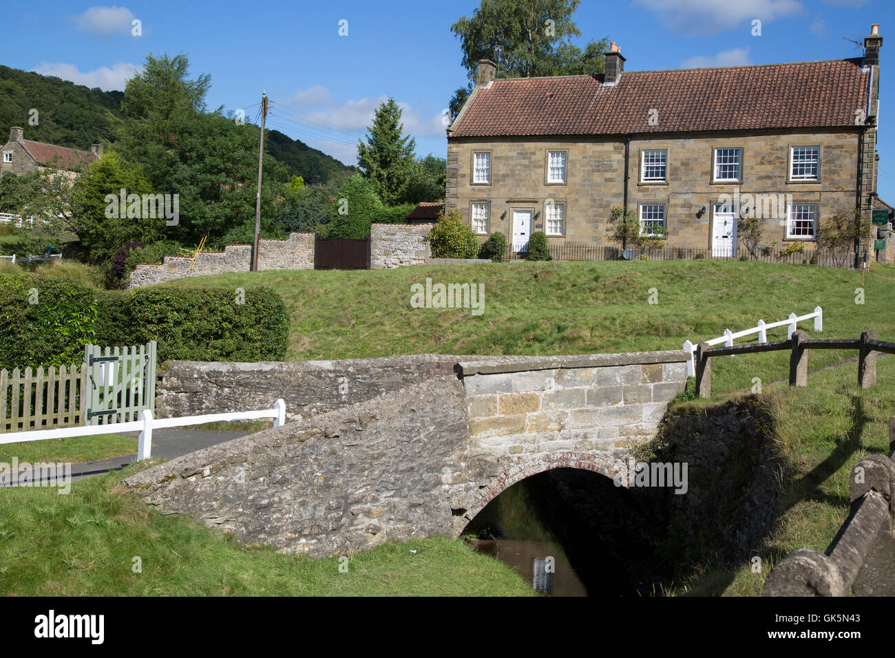 Casa Tradizionale; Hutton Le Hole; North York Moors; Yorkshire; Inghilterra; Regno Unito Foto Stock