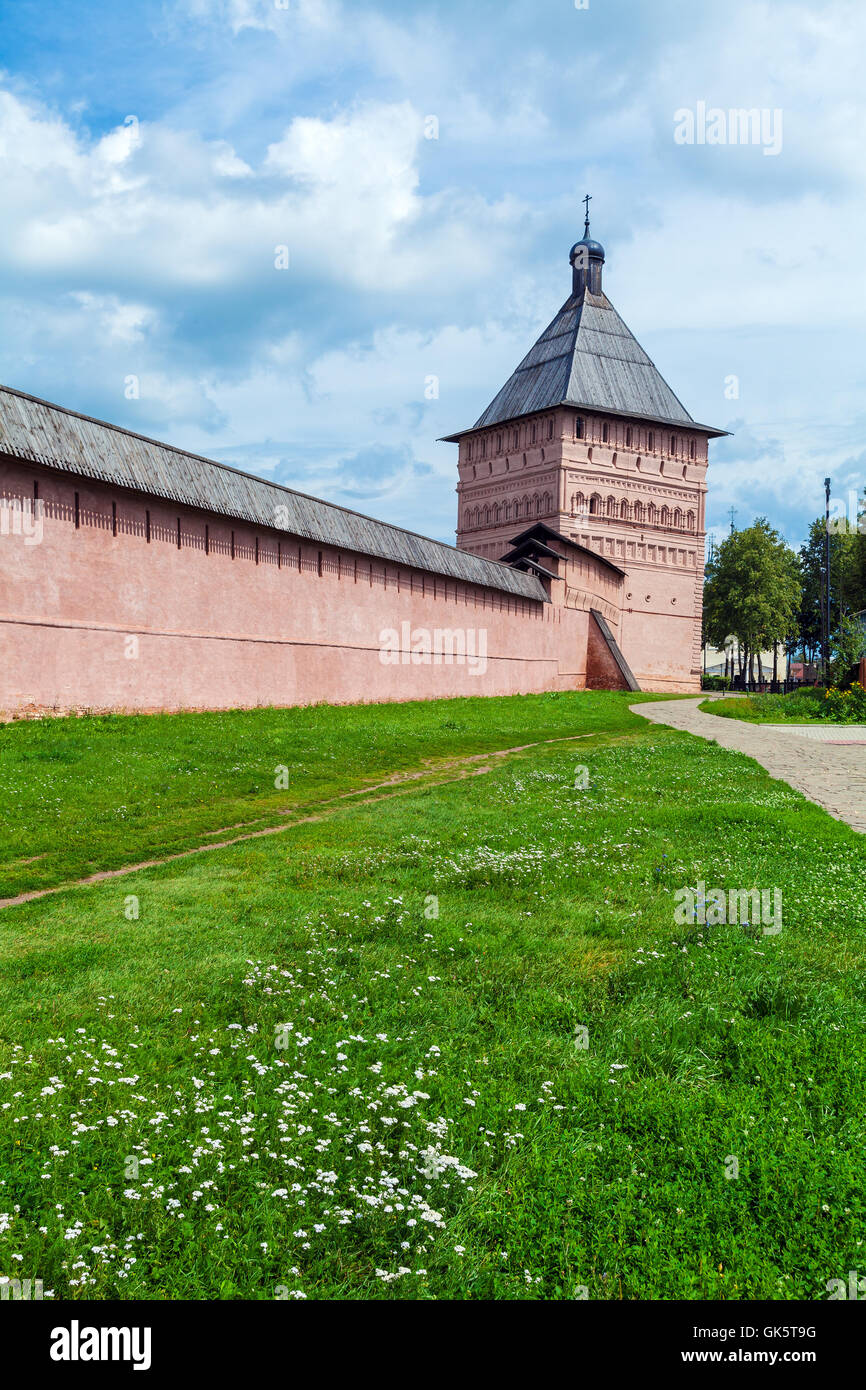 Monastero di San Euthymius parete, Suzdal, Russia Foto Stock