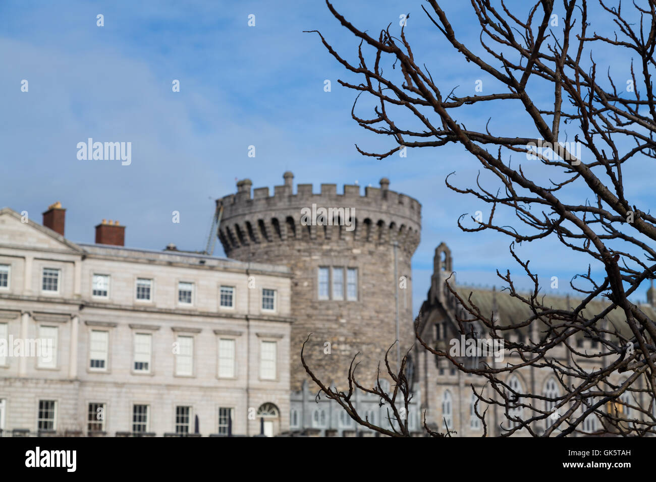 Il Dubh Linn giardini nel castello di Dublino, Irlanda Foto Stock