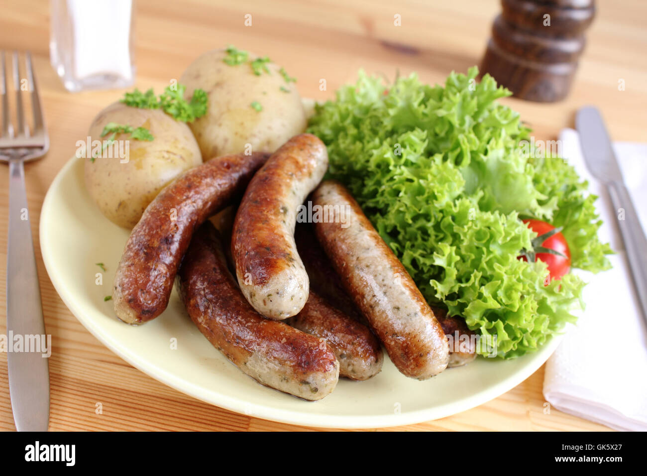 Cibo aliment salsiccia Foto Stock