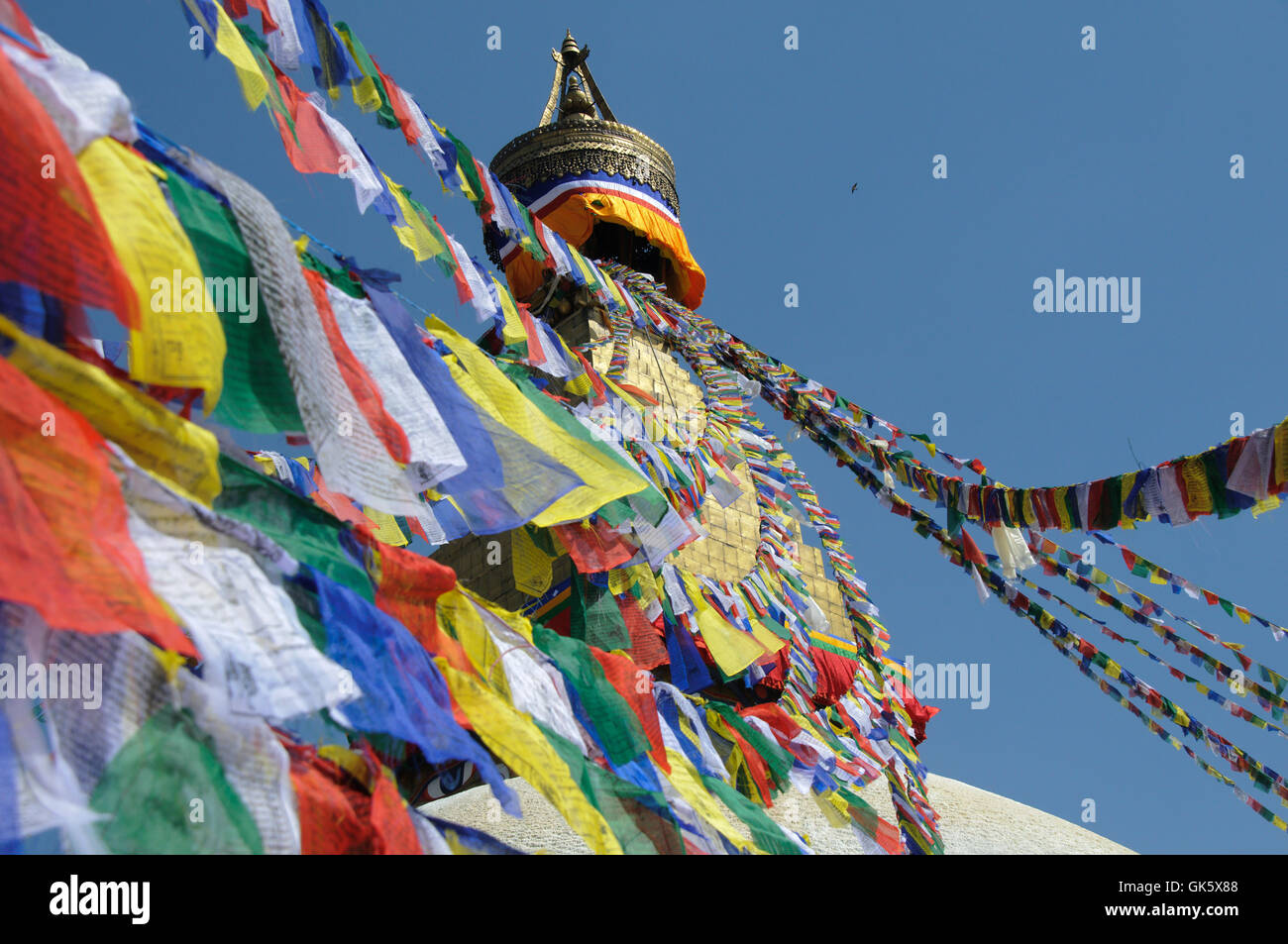 Il grande stupa di boudha,Kathmandu Foto Stock