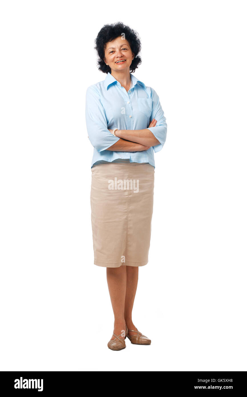 Fiducioso Elder Woman Standing. Foto Stock