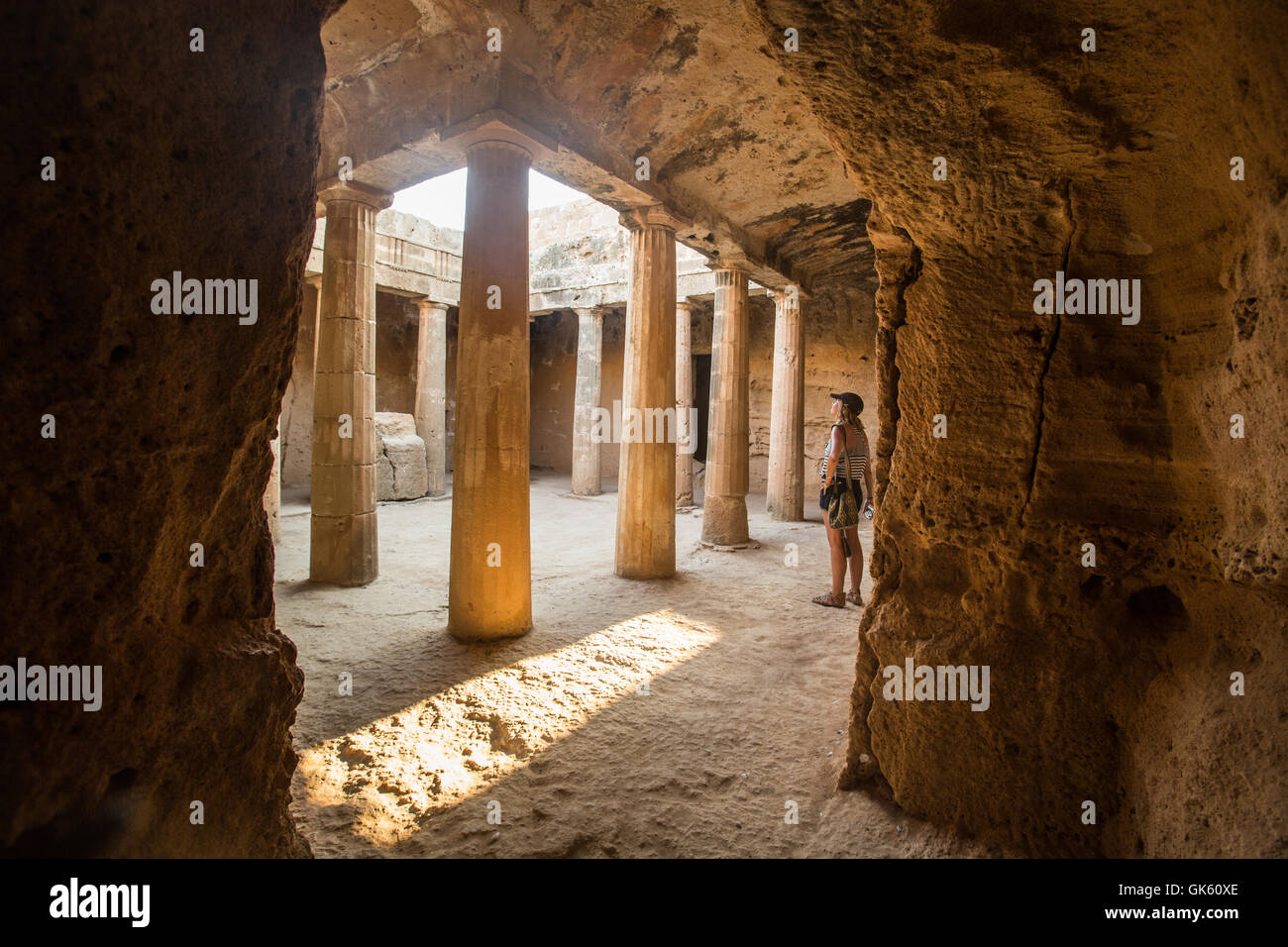 UNESCO World Heritage Site le Tombe dei Re a Paphos, Cipro. Foto Stock