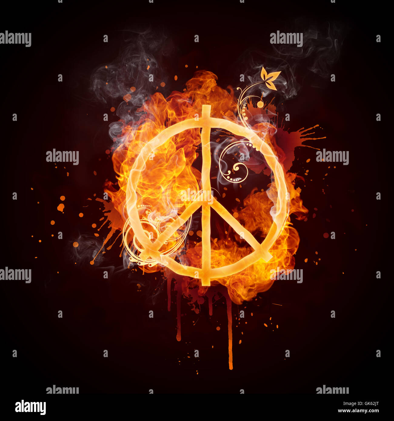 Incendio Il pacifismo di turbolenza Foto Stock