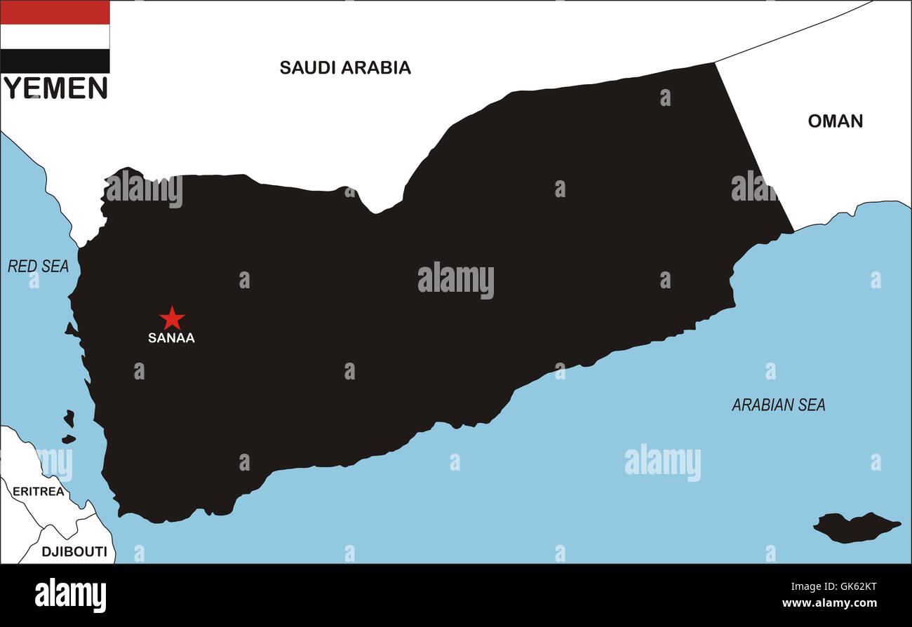 Mappa di Yemen Foto Stock